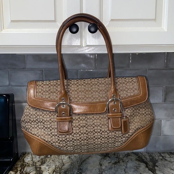 Coach Brown Signature Soho Satchel #7080 - Picture 1 of 9